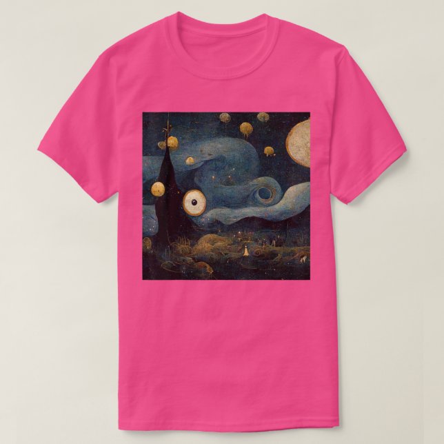 T-shirt Nuit étoilée mélangée avec Hieronymus Bosch T-Shir (Design devant)
