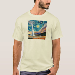 T-shirt Nuit étoilée Old Faithful Parc Yellowstone