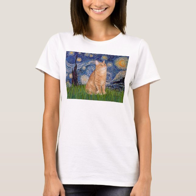 T-shirt Nuit étoilée - Orange Tabby 46 (Devant)