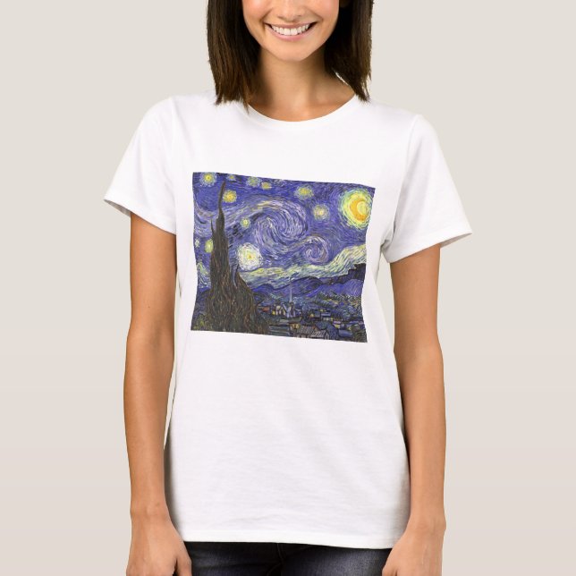T-shirt Nuit étoilée par Vincent van Gogh (Devant)