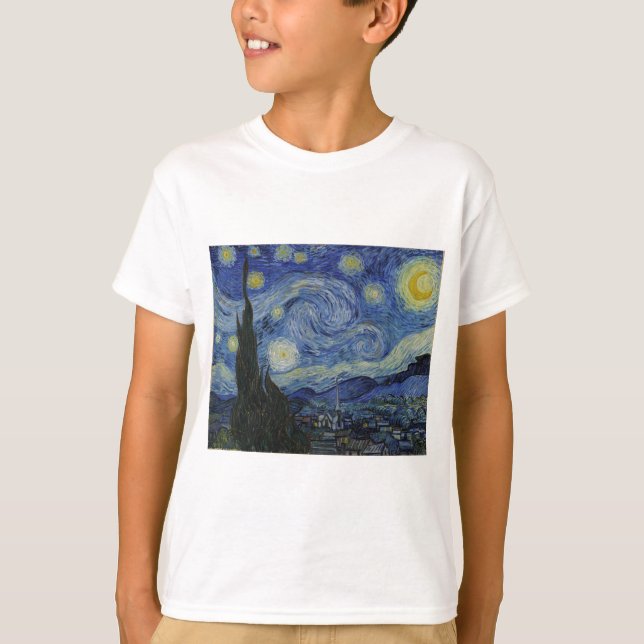 T-shirt Nuit étoilée par Vincent Van Gogh (Devant)
