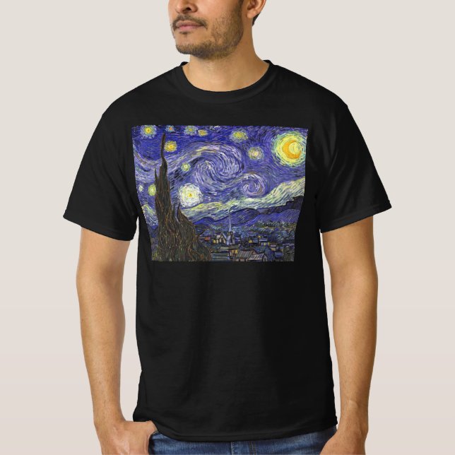 T-shirt Nuit étoilée par Vincent van Gogh (Devant)
