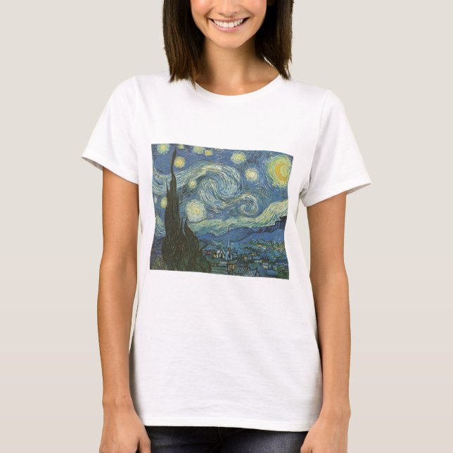 T-shirt Nuit étoilée par Vincent Van Gogh (Devant)