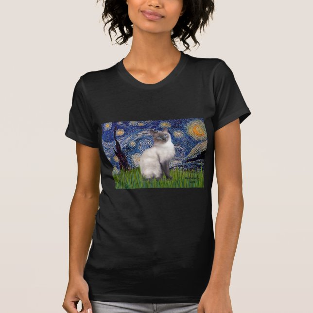 T-shirt Nuit étoilée - Siamese 24 (point bleu) (Devant)
