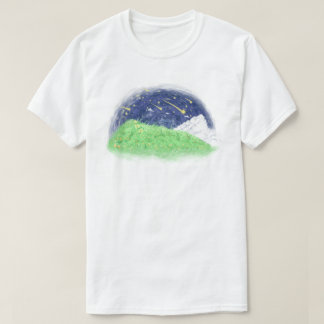 T-shirt Nuit étoilée sur la colline verte - Esthétique au 
