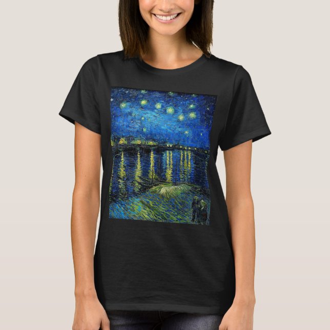 T-shirt Nuit étoilée sur le Rhône par Vincent Van Gogh (Devant)