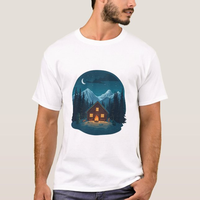 T-shirt Nuit paisible dans les montagnes  (Devant)