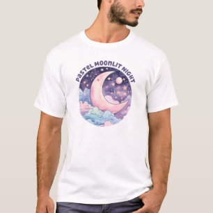 T-shirt Nuit Pastel Moonlit - Dreamcent Crescent Moon