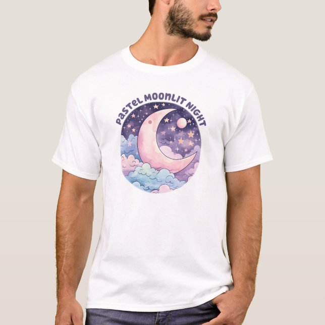 T-shirt Nuit Pastel Moonlit - Dreamcent Crescent Moon (Devant)
