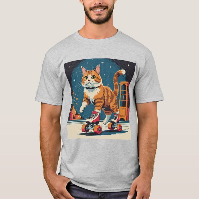 T-shirt Nuit Roller Kitty Skate (Devant)