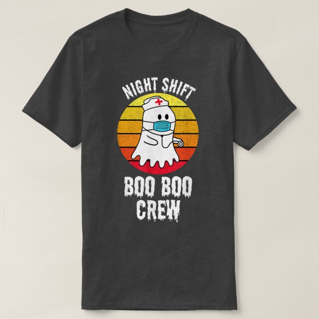 T-shirt Nuit Shift Boo Boo Crew Infirmière Halloween Pour  (Design devant)