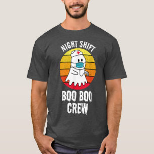 T-shirt Nuit Shift Boo Boo Crew Infirmière Halloween Pour