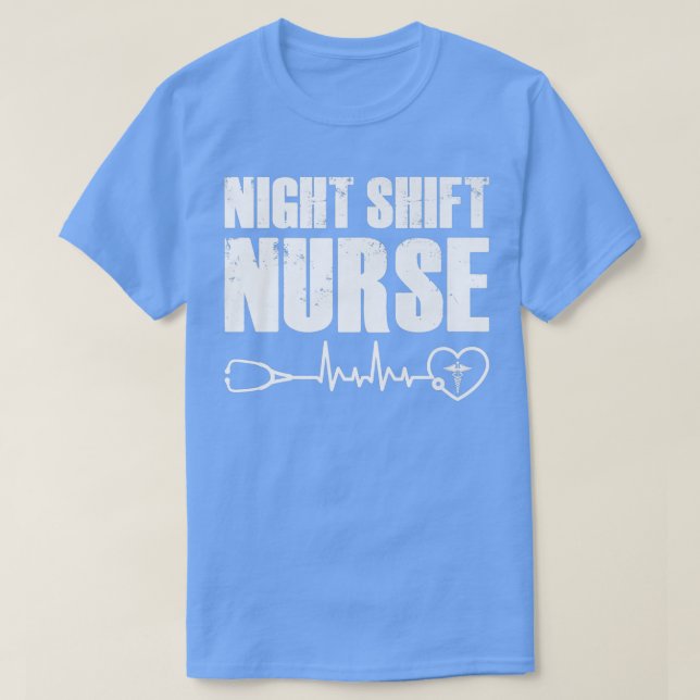 T-shirt Nuit Shift Différentes races Stethoscope Nurs Drôl (Design devant)