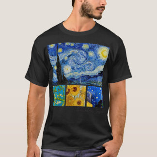T-shirt Nuit Van Gogh Starry, Fleurs d'amandes, Fleurs de 
