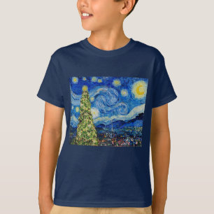 T-shirt Nuit Van Gough Starry - Arbre de Noël