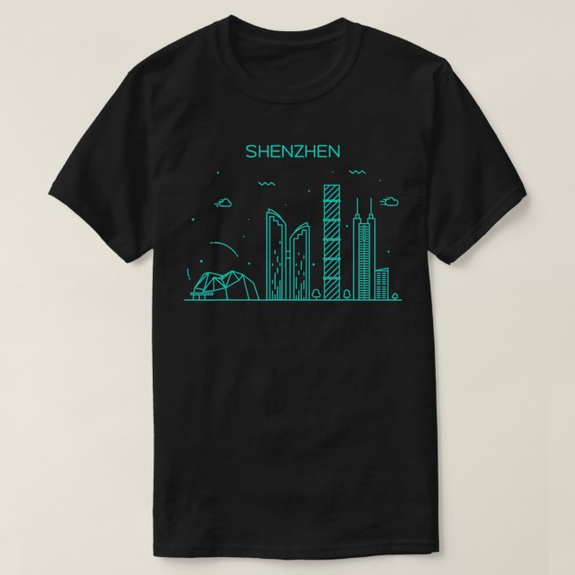 T-shirt Nuit Ville Shenzhen (Design devant)