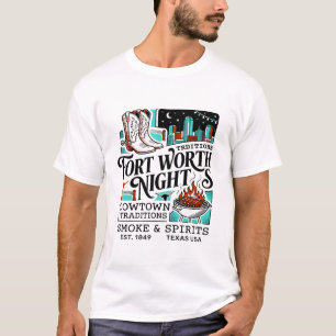 T-shirt Nuits de Fort Worth Traditions de Cowtown Texas Ét
