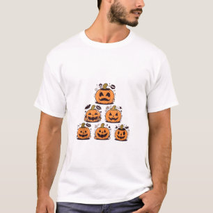 T-shirt Nuits effrayantes d'Halloween et de citrouille en