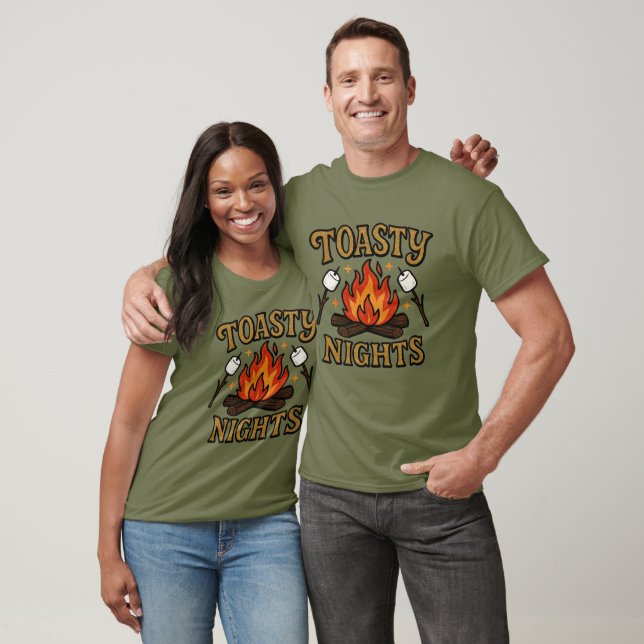 T-shirt Nuits Toasty de feu de camp de camping Aventure de (Unisexe)