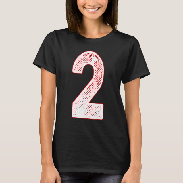 T-shirt Number 2 Alphabet characters - Initial Number 2 mo (Devant)