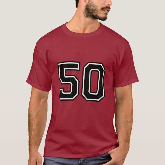 T-shirt Number 50 Varsity Sports Jersey | 50th Birthday  (Devant)