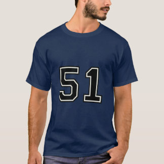 T-shirt Number 51 Varsity Sports Jersey | 51st Birthday
