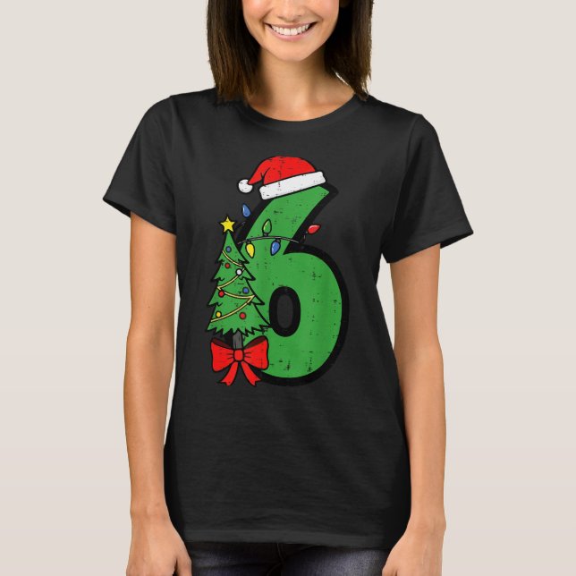 T-shirt Number 6 Christmas 6 7 Matching 67 Meme Men Women  (Devant)