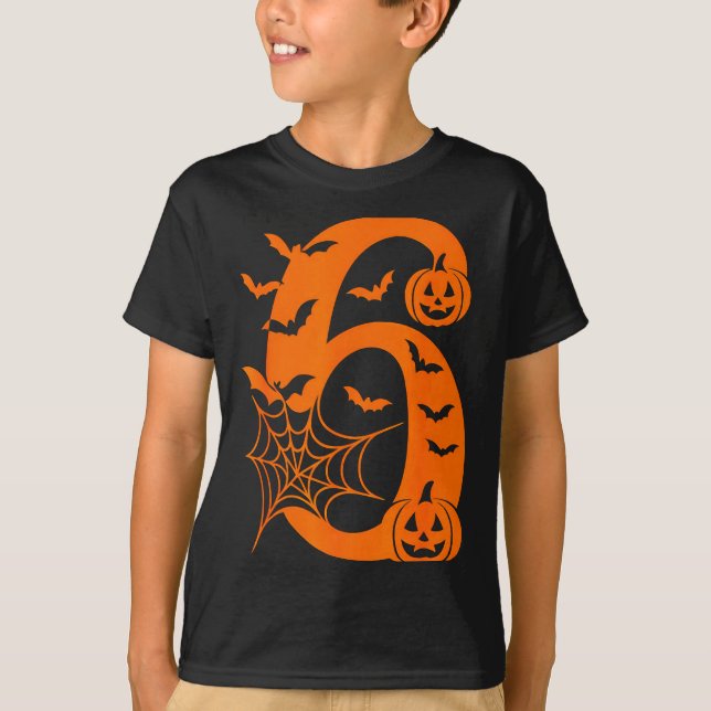 T-shirt Number 6 Funny Meme Saying 6 7 Six Seven Halloween (Devant)