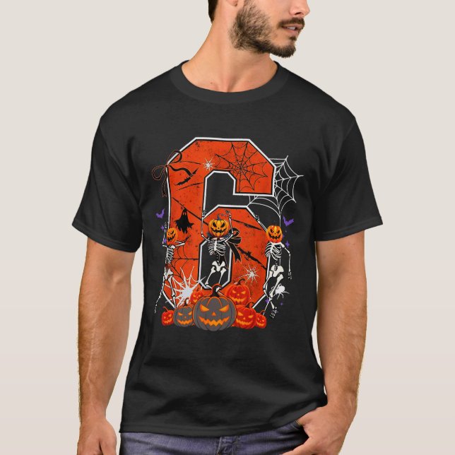 T-shirt Number 6 Six Seven Meme 6 7 Halloween Dancing Skel (Devant)