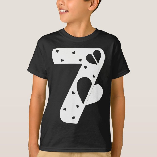 T-shirt Number 7 Hearts Love 67 Couple Matching Christmas  (Devant)