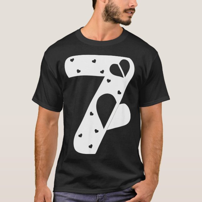 T-shirt Number 7 Hearts Love 67 Couple Matching Christmas  (Devant)