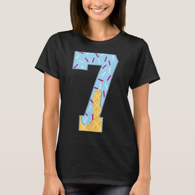 T-shirt Number 7 Ice Cream Drip 67 Meme Couple Halloween C (Devant)