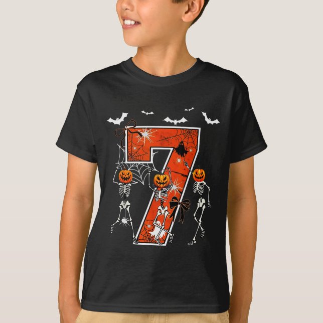 T-shirt Number 7 Six Seven Meme 6 7 Halloween Dancing Skel (Devant)