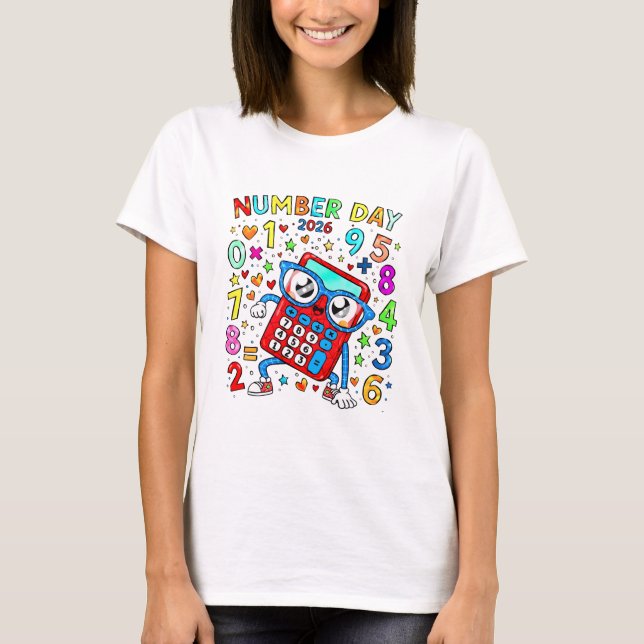 T-shirt Number Day Colourful Maths T Shirt for Teachers (Devant)