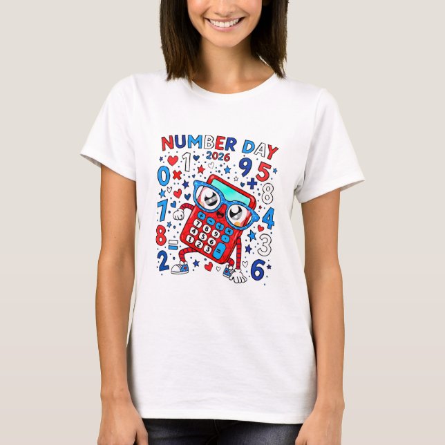 T-shirt Number Day Maths T Shirt for Teachers and Schools (Devant)