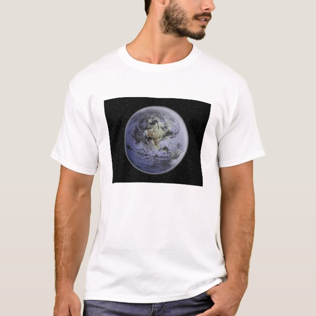 T-shirt numériquement image améliorée de la Terre entière (Devant)