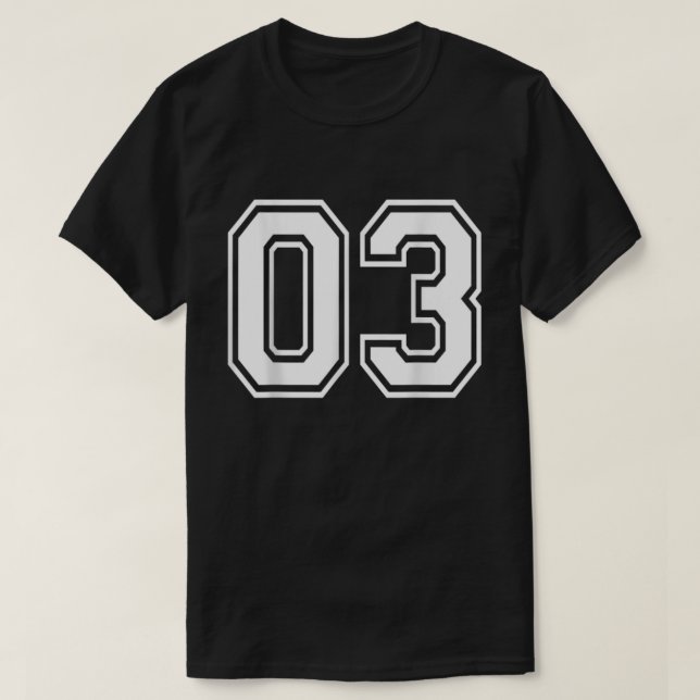 T-shirt Numéro 03 Varsity Sports Team Jersey 03e anniversa (Design devant)