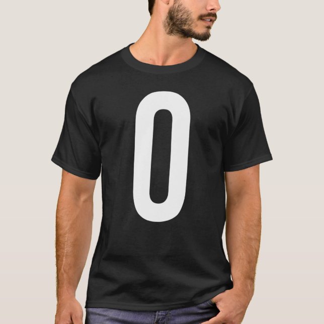 T-SHIRT NUMÉRO 0 ZÉRO NUMÉRAL CHIFFRE ALPHABET (Devant)