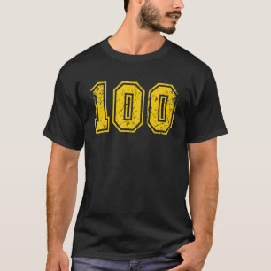 T-shirt Numéro 100 Sport Jersey Uniforme Fan Athlete Yello