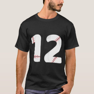 T-shirt Numéro 12 Chemise de l'équipe de baseball - Batteu