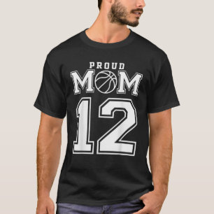T-shirt Numéro 12 Personnalisé Fier Basketball Maman Perso