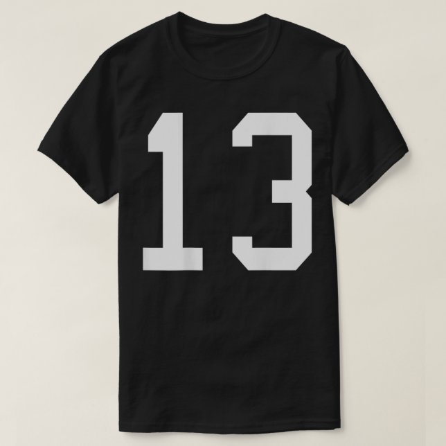 T-shirt Numéro 13 Formation de soccer en conception de dos (Design devant)