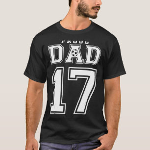 T-shirt Numéro 17 Personnalisé Fier Football Football Papa