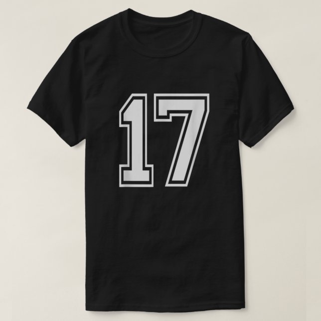 T-shirt Numéro 17 Varsity Sports Team Jersey 17e anniversa (Design devant)