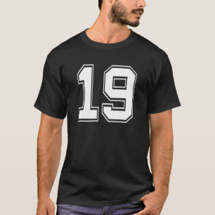 T-shirt Numéro 19 Football Football Soccer Basketball Birt