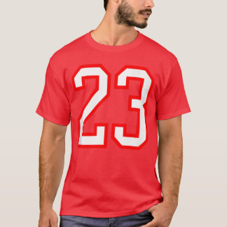 T-shirt Numéro 23 Blanc Rouge Sport Varsity Numéroankop fr