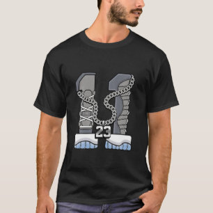 T-shirt Numéro 23 Chaussures À Correspondre Cool Rétro Gri