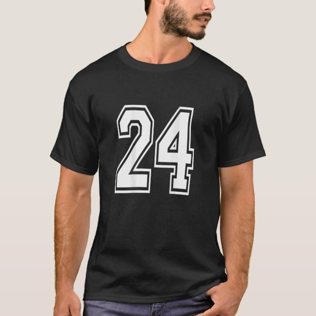 T-shirt Numéro 24 Joueur sportif Numéro RETOUR de (Devant)