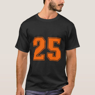 T-shirt Numéro 25 Orange Sports Jersey Lucky Numéro