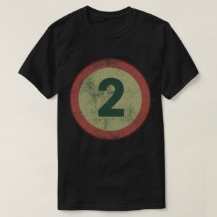 T-shirt Numéro 2 en détresse vintage